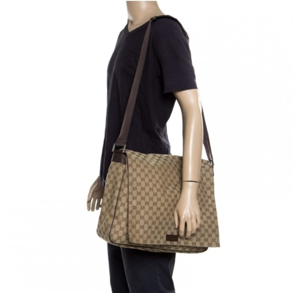 GUCCI Monogram Beige Gg Large Messenger Bag - Picture 5 of 12